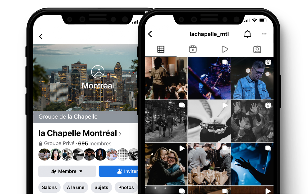 Groupes Facebook et Instagram